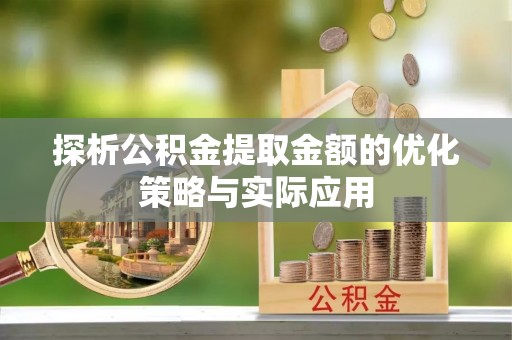 临翔探析公积金提取金额的优化策略与实际应用